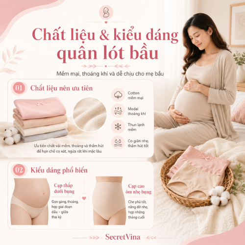 Quần lót bầu: Bí quyết chọn nội y thoải mái và an toàn cho mẹ trong thai kỳ Quần lót bầu