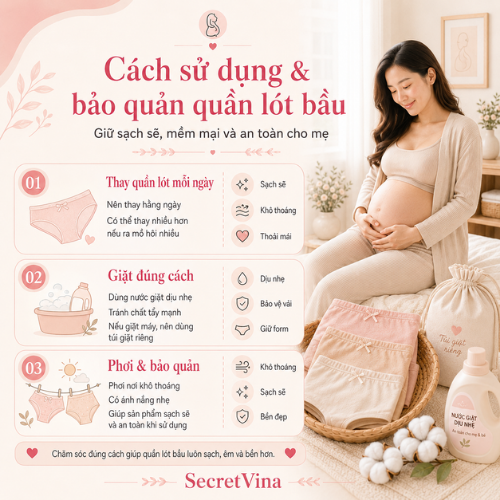 Quần lót bầu: Bí quyết chọn nội y thoải mái và an toàn cho mẹ trong thai kỳ Quần lót bầu