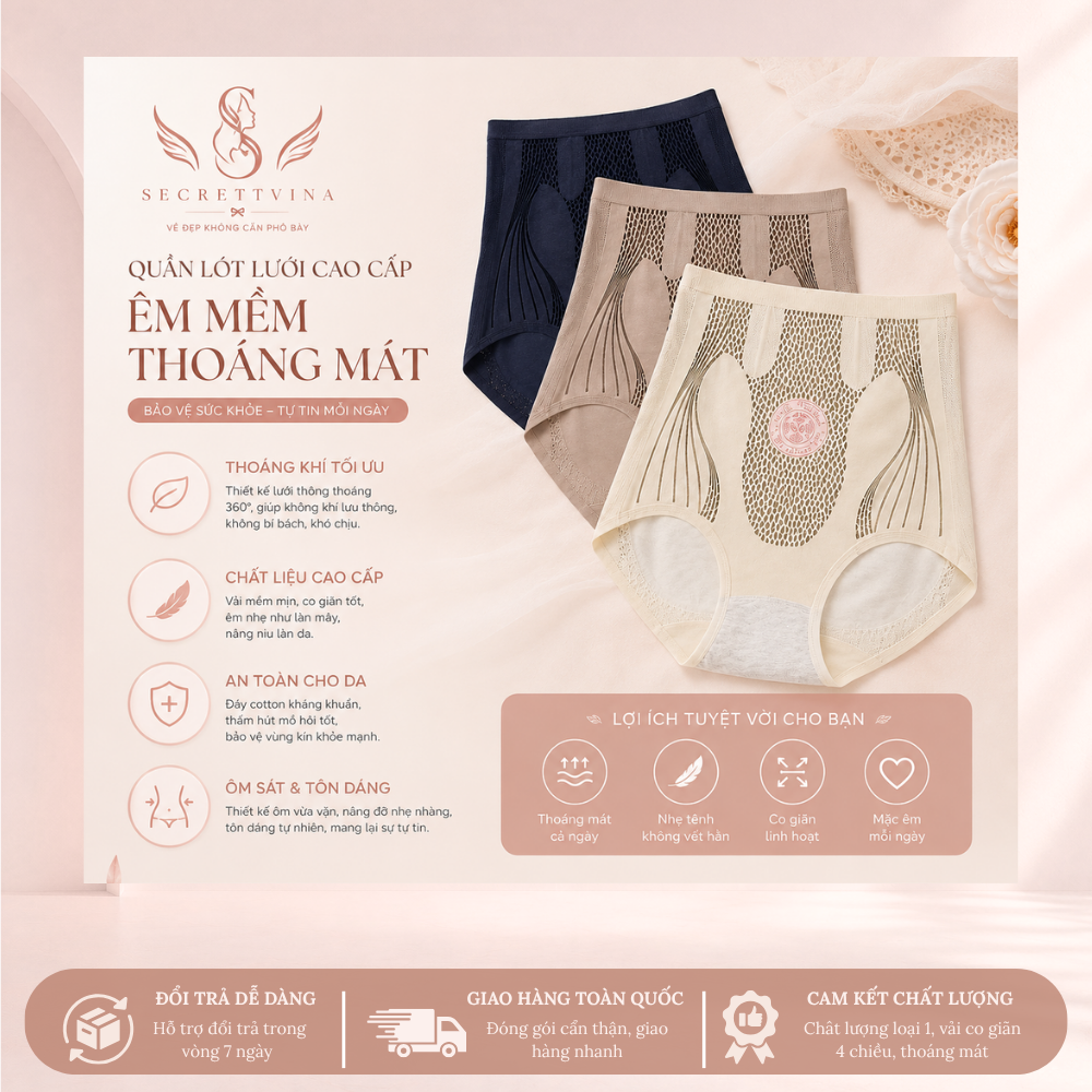 QUẦN ĐỊNH HÌNH ĐÙI 7 SecretVina Bodysuit Định Hình Nâng Mông Gọn Eo Tôn Dáng Tự Nhiên