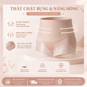 SecretVina Quần Lót Cạp Cao Ôm Bụng Nhẹ Che Bụng Dư Co Giãn Thoải Mái