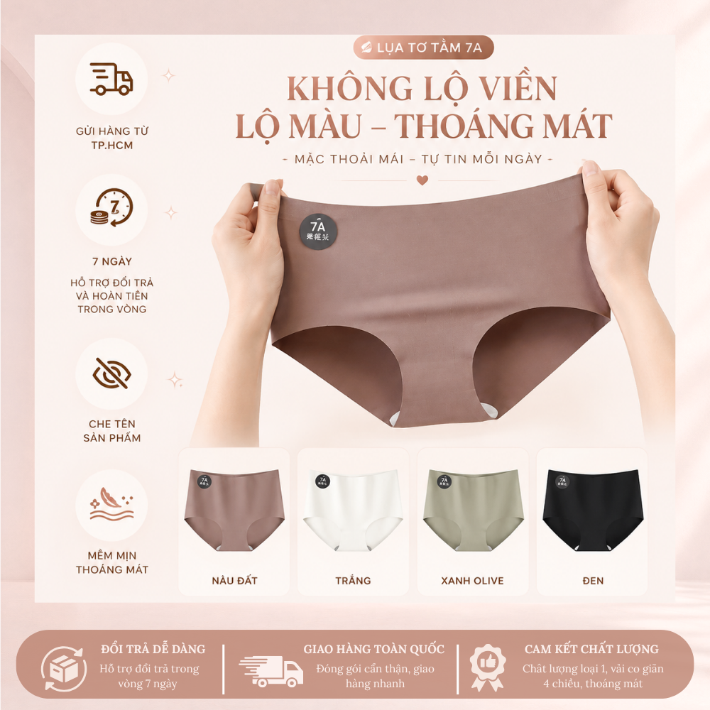 QUẦN LÓT KHÔNG VIỀN 5 SecretVina Quần Lót Su Đúc Không Đường May Không Viền Mặc Váy Ôm Không Hằn