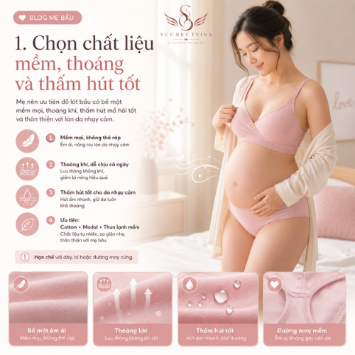 Đồ lót bầu: Cách chọn nội y mềm mại, thoải mái và an toàn cho mẹ trong thai kỳ Đồ lót bầu